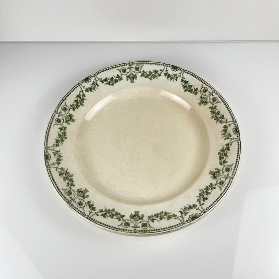 Image 1 of Runde „Champagner“-Schale, Badonviller, grün, frühes 20. Jahrhundert.