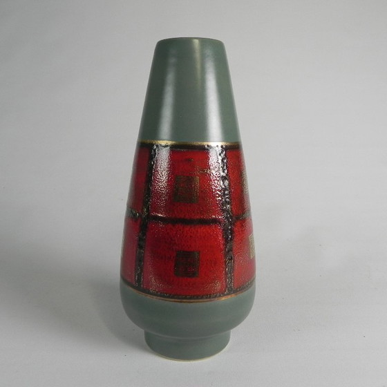 Germany Small Vase in Red and Green Ceramic, 1960s (photo 6 of 13)