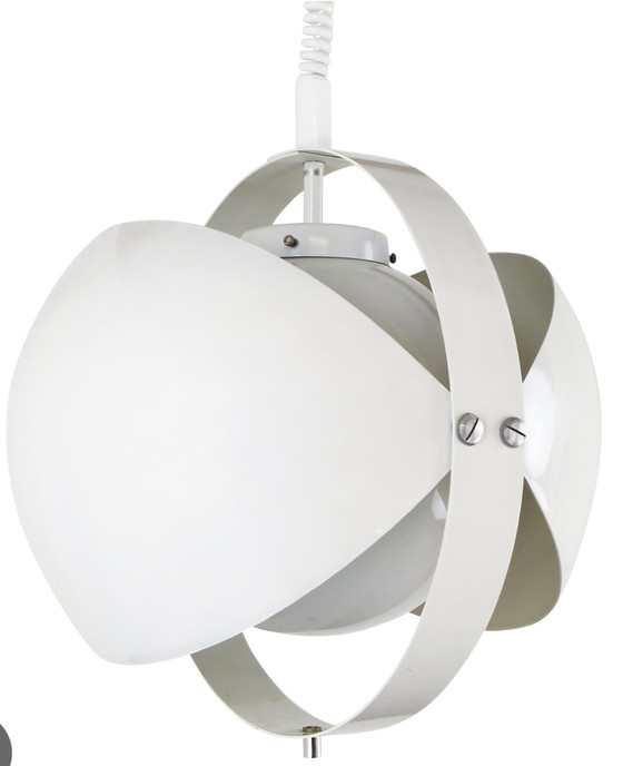 Image 1 of Iconica lampada a sospensione White Eclipse di Dijkstra, risalente agli anni Settanta.