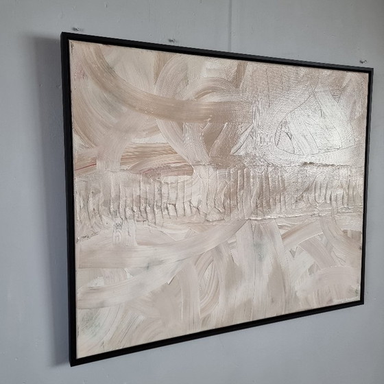 Image 1 of Frances Eckhardt - 80x100 cm hand-painted minimalist art modern abstract painting beige