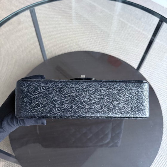 Image 1 of Chanel Classic Flap Small - Caviar 23CM Quilted Grained Calfskin Black Silver Hardware Series 12