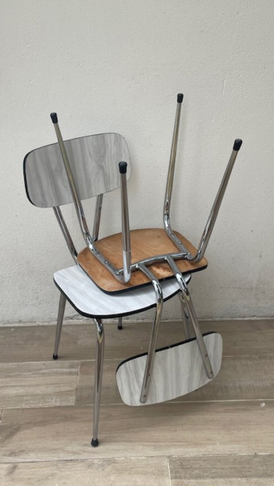 Coppia di sedie vintage in formica – Sedie da pranzo, Metal (photo 29 of 29)