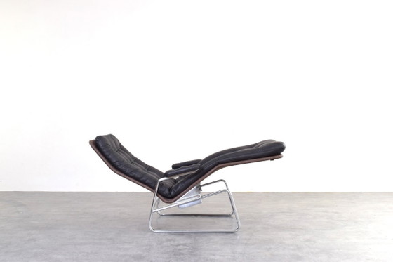 Chaise longue Fenix ​​de piel y cromo, modelo Bauhaus, diseñada por Sam Larsson para Dux, juego de 2 (photo 8 of 25)