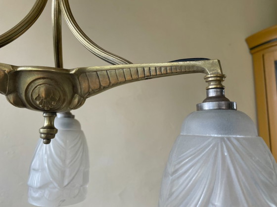 Image 1 of Lampada da soffitto Art Nouveau Lampada a sospensione francese
