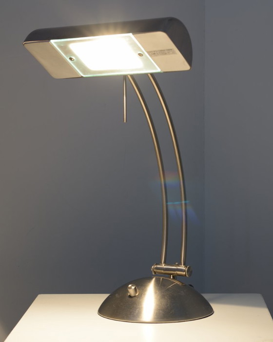 Vintage Design Bureaulamp – A.h.g. Wachsmuth & Krogmann – Tafellampen, rvs (photo 3 of 9)
