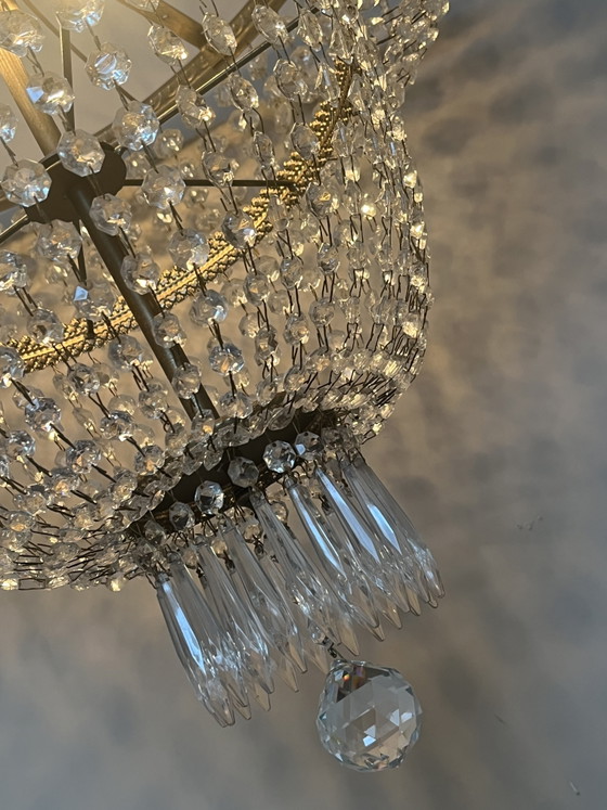 Image 1 of Grote XXL Design Cristalstrass kristallen kroonluchter hanglamp brons frame 