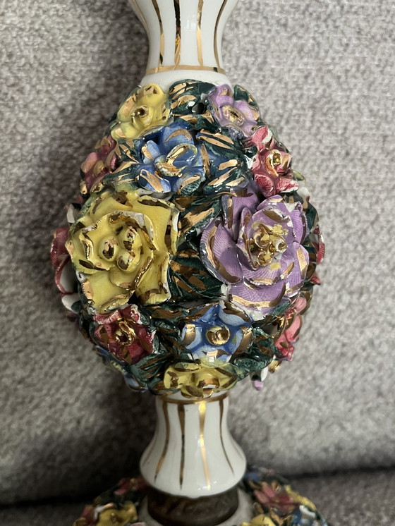 Image 1 of Antieke Capodimonte tafellampje (niet getest)