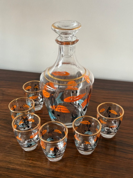 Image 1 of Bellissimo set di decanter per liquori in stile Atomic Mid Century degli anni '60.