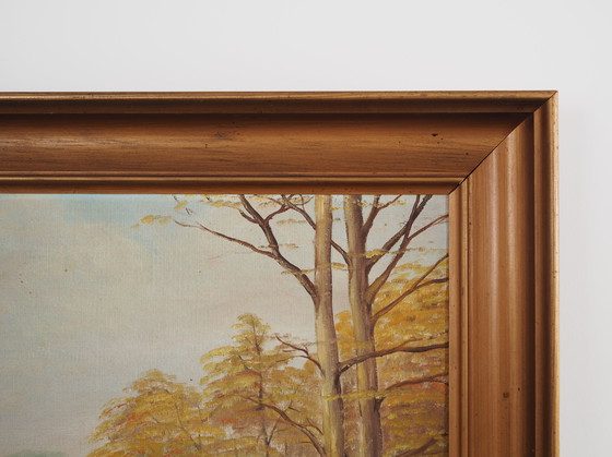 Image 1 of Peinture "Deux bouleaux près de l'étang", design scandinave, années 1970
