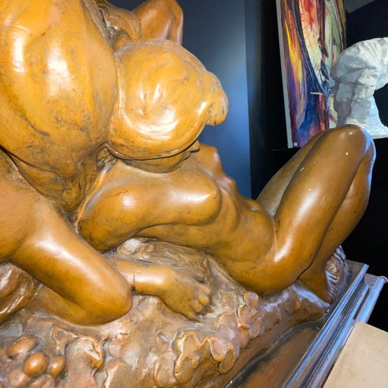Bacchantes Nude Women & Fruit Sculpture attributed to Jef Lambeau, 1900s – Wood, Barok (photo 6 of 14)