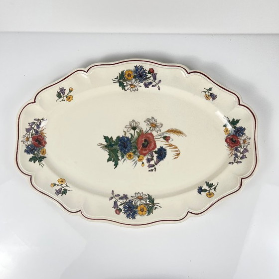 Image 1 of Large "Agreste" platter from Sarreguemines, early 20th century.