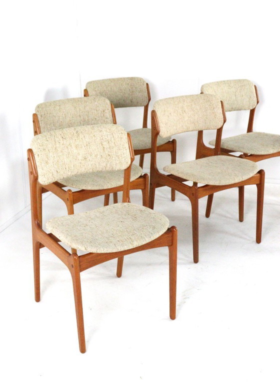 Image 1 of Ensemble de 6 chaises Erik Buch pour O.D. Mobler modèle 49 vintage