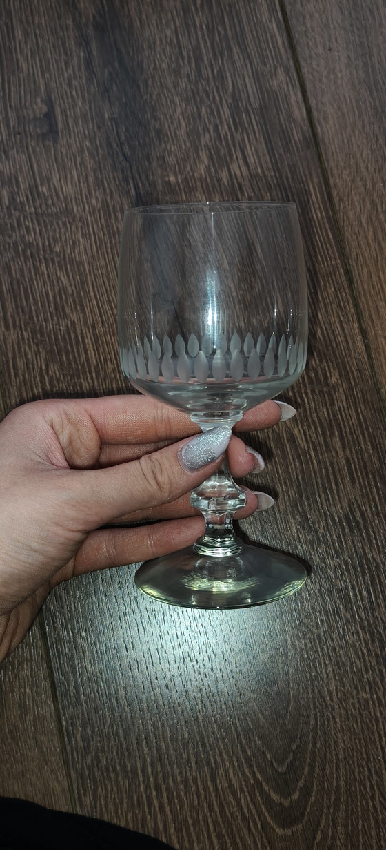 Collection complète de verrerie vintage – 28 pièces – magnifique motif gravé – Sculptures en verre, Glass (photo 4 of 7)