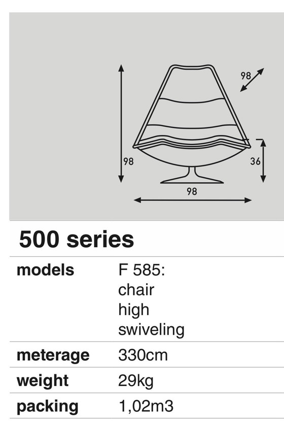 Image 1 of Fauteuil pivotant Artifort F585 - neuf (2 mois) - couleur corail
