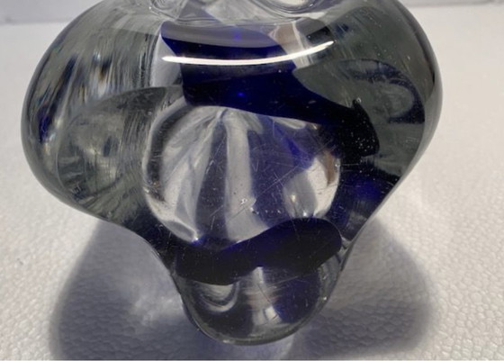 Image 1 of Vase Murano Vintage 1960 Forme Libre Bleu