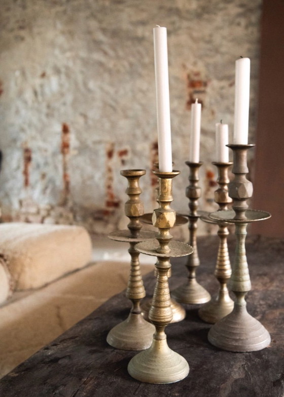 Image 1 of Zwaar koperen Handegemaakte Marokkaanse Kandelaar Bohemian Marrakech 