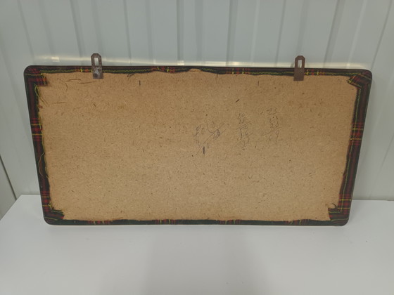 Wall Coat Rack with Scottish Plaid – Brass, Textile (photo 6 of 7)