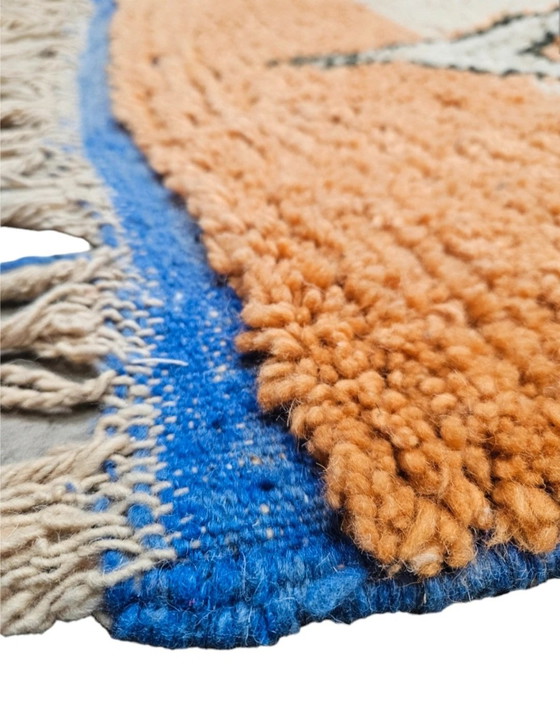 Image 1 of Handgeknoopt oosters wol Berber tapijt Boujad new Marokko 74x354cm
