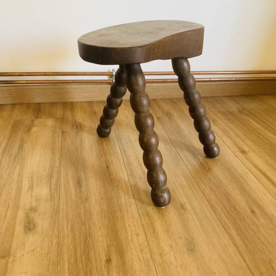 Vintage spool-leg stool – Wood (photo 5 of 13)