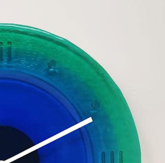 Image 1 of Moderne Murano-glazen wandklok uit het midden van de eeuw, uit het midden van de eeuw, van Cà dei Vetrai