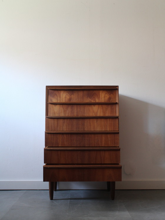 Image 1 of Vintage Deense ladekast in teak, smal!