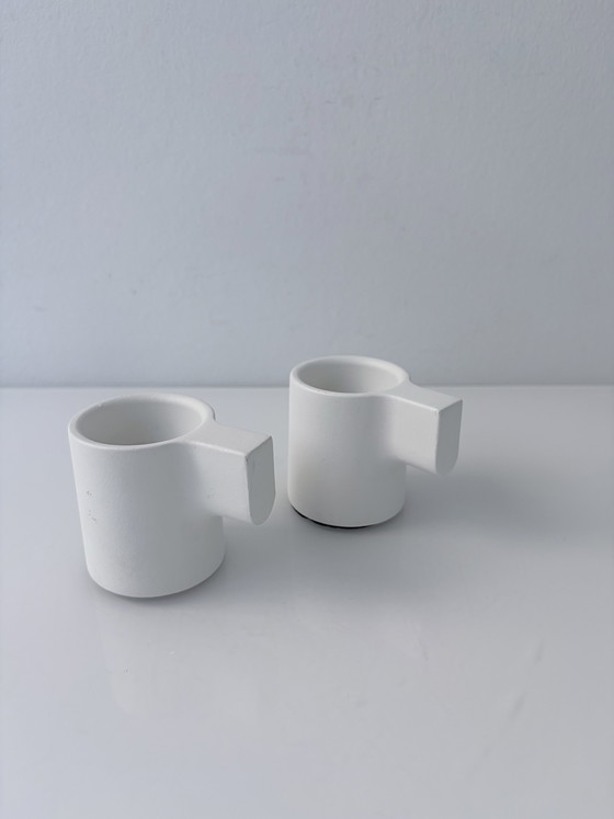 Set aus 2 Ikea Ypperlig Hay Design Kerzenhalter Weiß – Aluminium (photo 2 of 7)