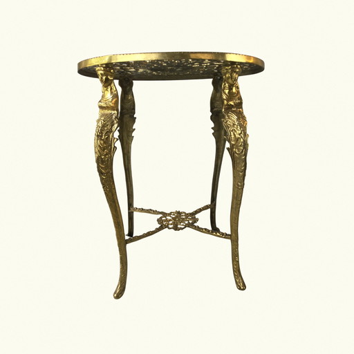 Table d'appoint en bronze rococo orné - Vintage Gilded Accent Table