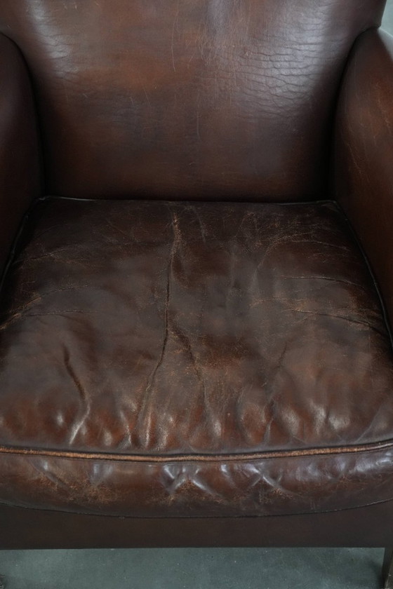 Image 1 of Elegant, characterful vintage armchair made of sheepskin