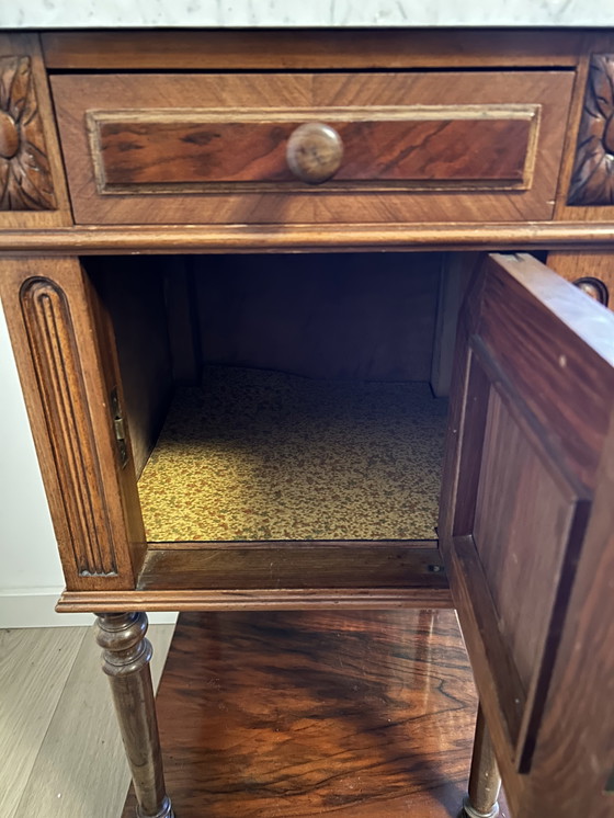 Image 1 of Antico comodino francese Somno con marmo di Carrara – ca. 1880