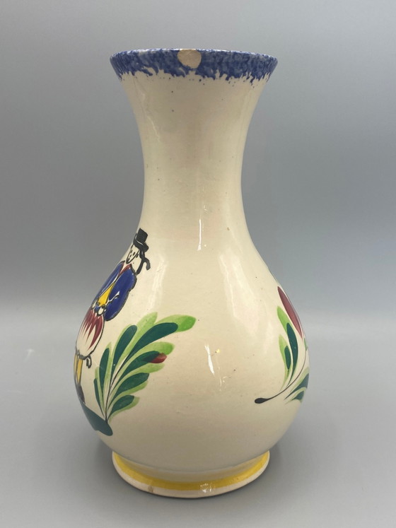 Vaso in maiolica bretone con decorazione a tema costume tradizionale. – Oggetti decorativi (photo 2 of 6)