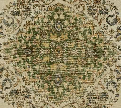 Tappeto turco vintage 300x186 cm – Grande tappeto in lana annodato a mano con motivo floreale color crema e (photo 2 of 12)