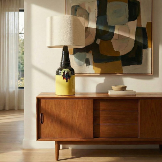 Image 1 of Lampe de table Bjørn Wiinblad Rosenthal en céramique émaillée jaune Danemark années 1970