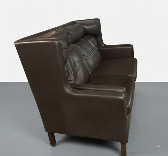 Sofá Børge Mogensen - Modelo Coupé 2292 – Fredericia, Sofás de 2 plazas, Leather, Wood (photo 6 of 9)