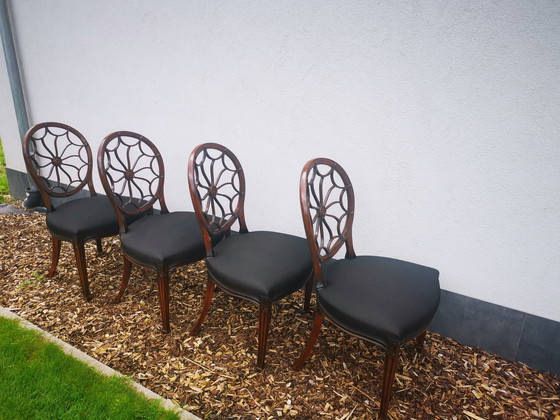 Image 1 of 5X Heppelwhite Style Spiderweb Chairs