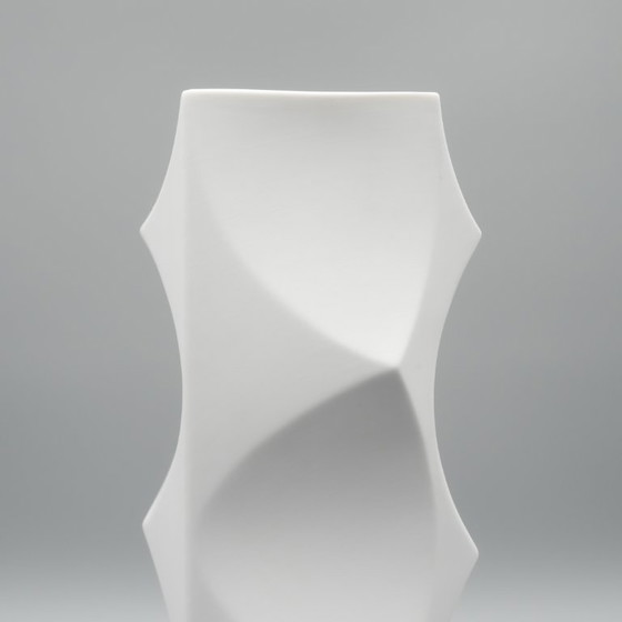 Image 1 of HUTSCHENREUTHER Biskuitporzellan-Vase „Archais“ Heinrich Fuchs Op Art Retro H 28cm
