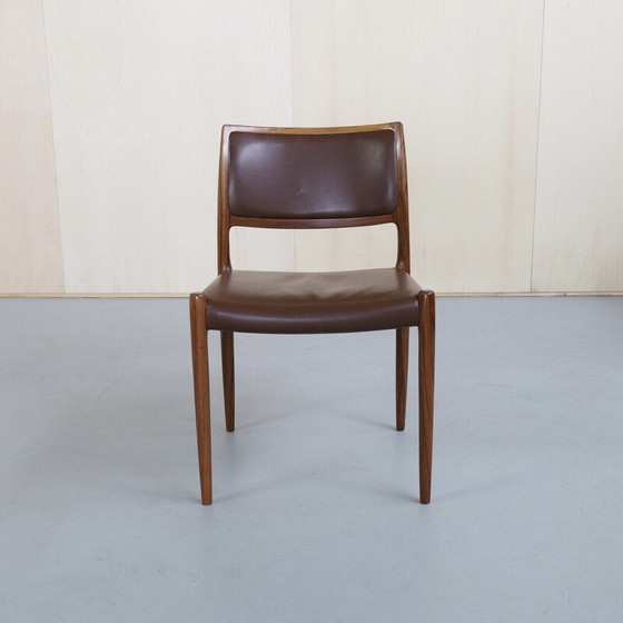 Image 1 of Set of 6 vintage leather chairs by Niels Møller for J.L. Møllers Møbelfabrik, 1960