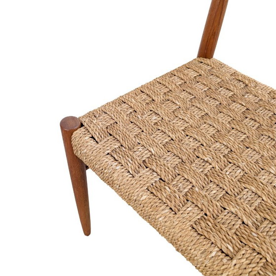 Set of 8 Original HW Klein Vintage Bramin Design Chairs mcm 1960, Side chairs, Wood, Beige (photo 8 of 9)