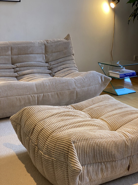 Image 1 of Ligne Roset - Ensemble canapé Togo 4 pièces - Corduroy/Rib Beige