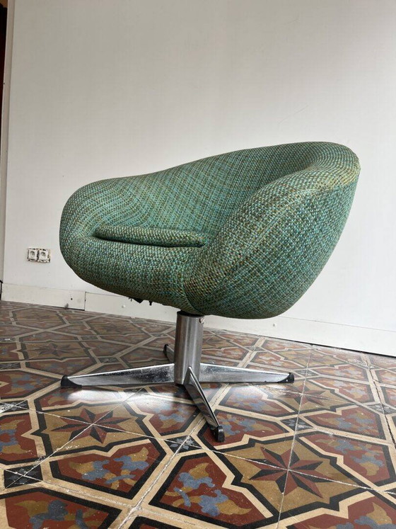 Vintage draaibare fauteuil, Metakor ('70s, België) – Wool, Cotton (photo 7 of 10)