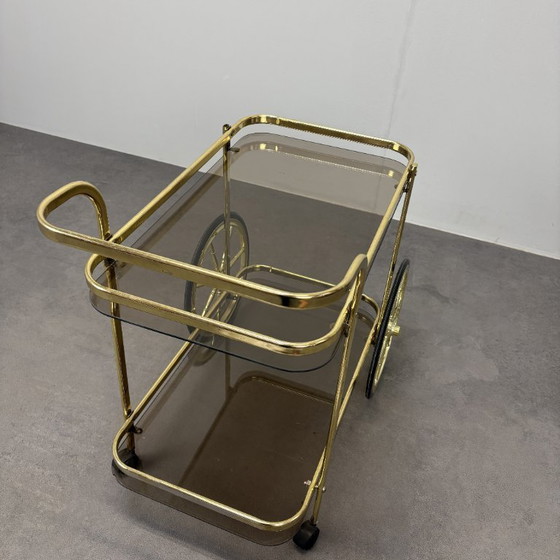 Image 1 of Carrello da portata in ottone di metà secolo, anni '70, Germania