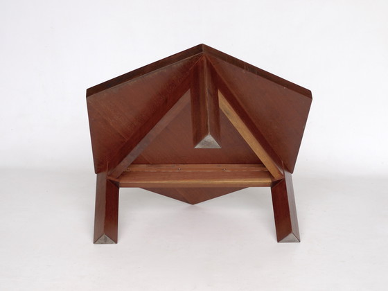 Image 1 of Table basse hexagonale en acajou par Wim Den Boon, années 1960