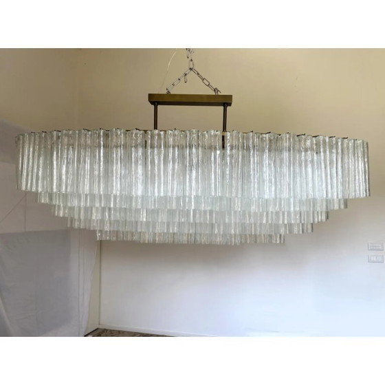 Image 1 of Oval Murano Tronchi Art Glass Chandelier