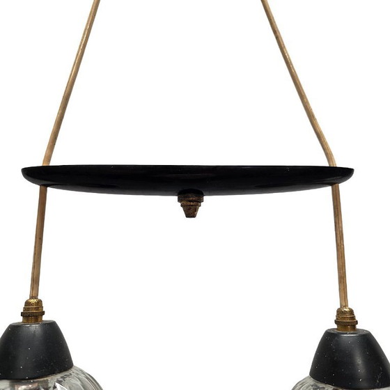 Image 1 of Vintage Franse dubbele hanglamp, circa jaren 50