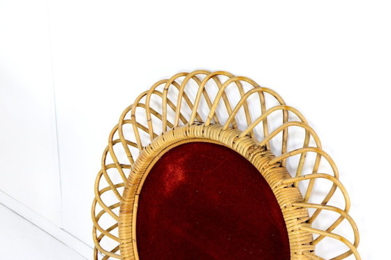 Image 1 of Franco Albini vintage rattan mirror