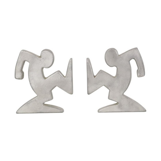 Designer Metal Bookends La Linea Osvaldo Cavandoli – Decorative Objects, Aluminium (photo 15 of 15)