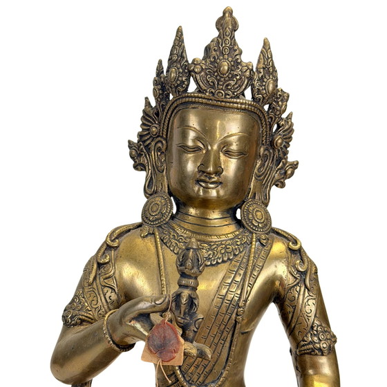 Esculturas monumentales tibetanas de Vajrasattva – Bronce dorado al fuego, influencia Newar y sello nepalí – (photo 2 of 11)