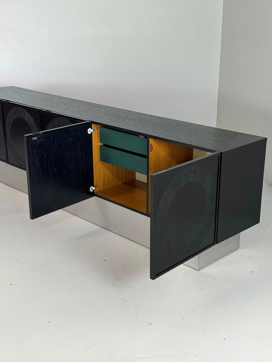 Image 1 of Zwart Brutalistisch Circulair Credenza, Musterring België