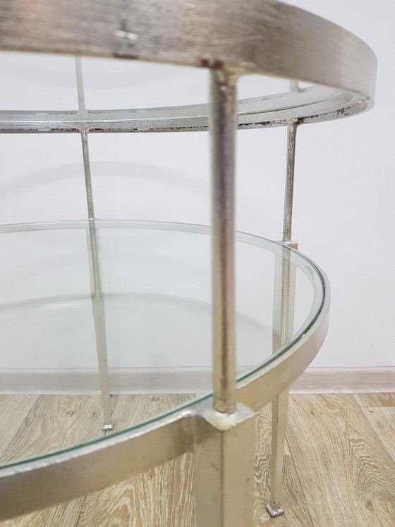 Couchtisch im Industriestil, 1970er Jahre – Kaffeetisch-Bücher, Metal, Glass (photo 4 of 11)