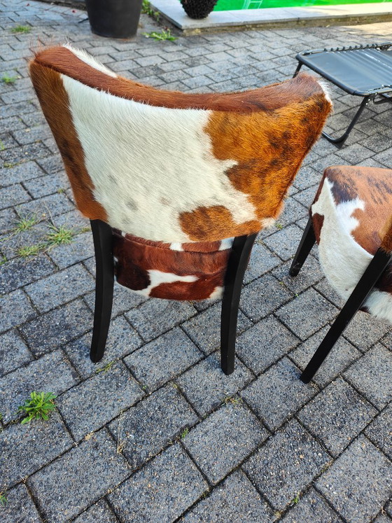 2x Nuove Sedie da Bistrò in Pelle di Mucca Tricolore – Cowberry, Sedie da pranzo, Leather (photo 3 of 9)