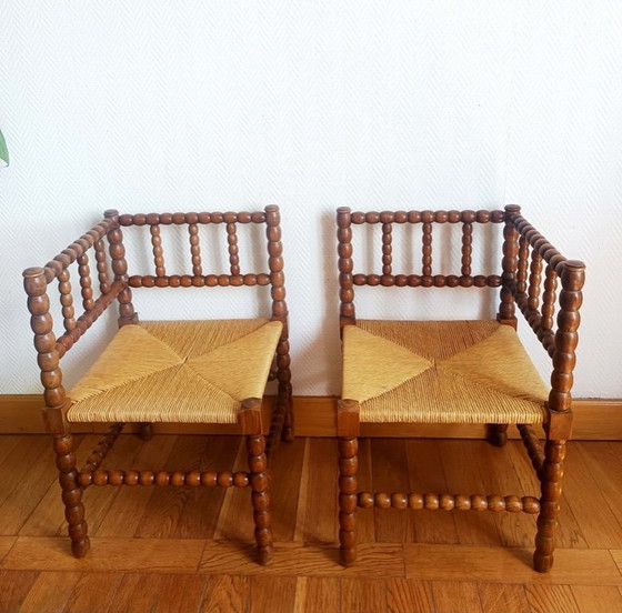 Image 1 of 2x Bobin chairs, also known as "fireside" chairs, Holland